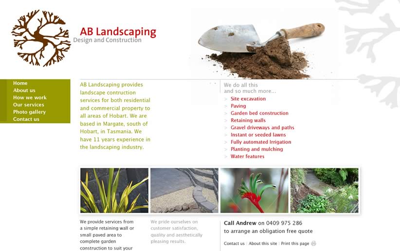 AB Landscaping website