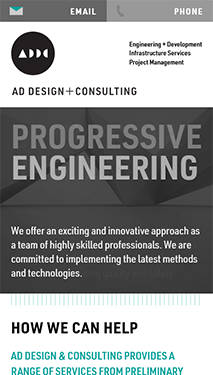 AD Design & Consulting phone view