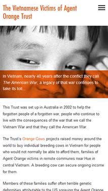 The Vietnamese Victims of Agent Orange Trust mobile phone view