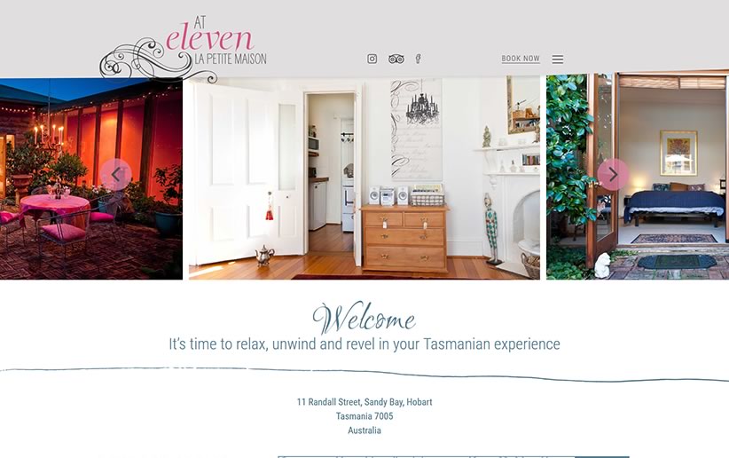 Website for At Eleven accommodation