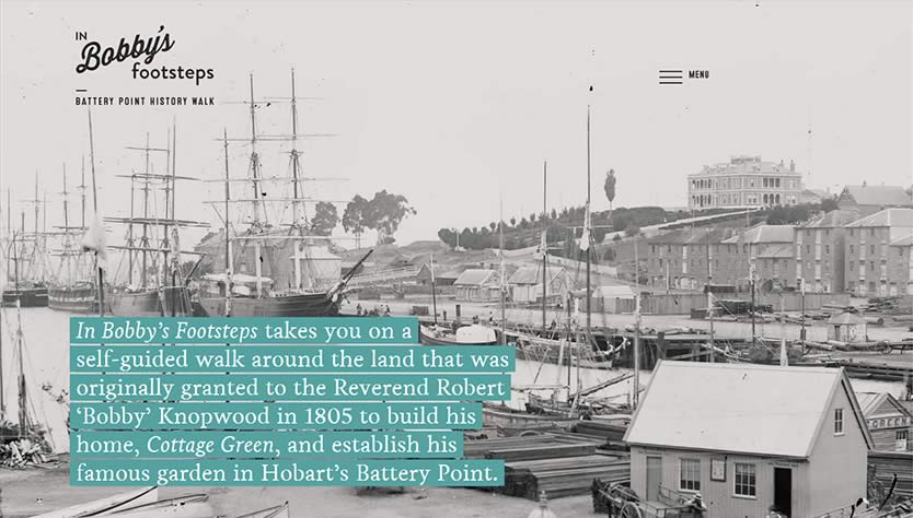 In Bobby’s Footsteps – Battery Point History Walk website