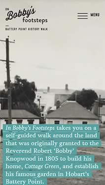 In Bobby’s Footsteps – Battery Point History Walk mobile website