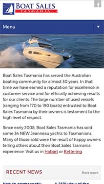 Boat Sales Tasmania mobile optimisation