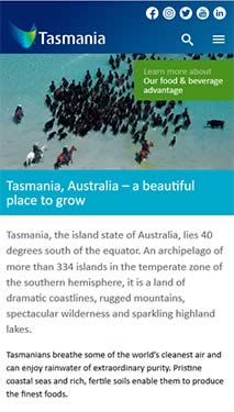 Brand Tasmania mobile website