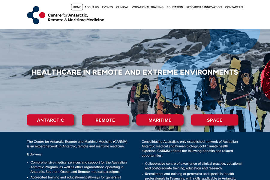 Centre for Antarctic, Remote & Maritime Medicine desktop view
