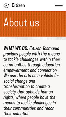 Citizen Tasmania phone view