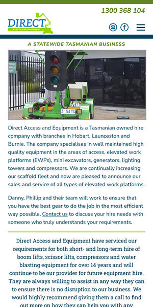 Direct Access and Equipment mobile website