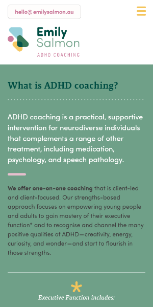 Emily Salmon ADHD Coaching phone view