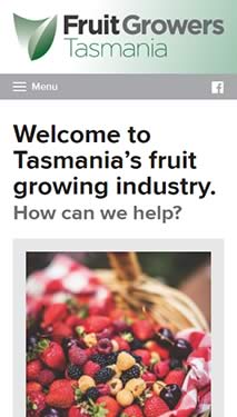 Fruit Growers Tasmania mobile phone view