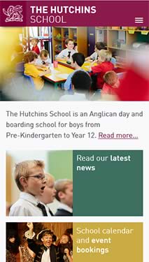 The Hutchins School mobile website