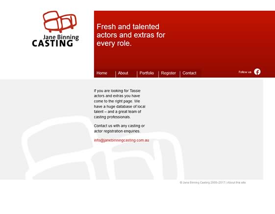 Small website for Jane Binning Casting