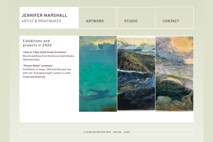 Jennifer Marshall Artist & Printmaker desktop view