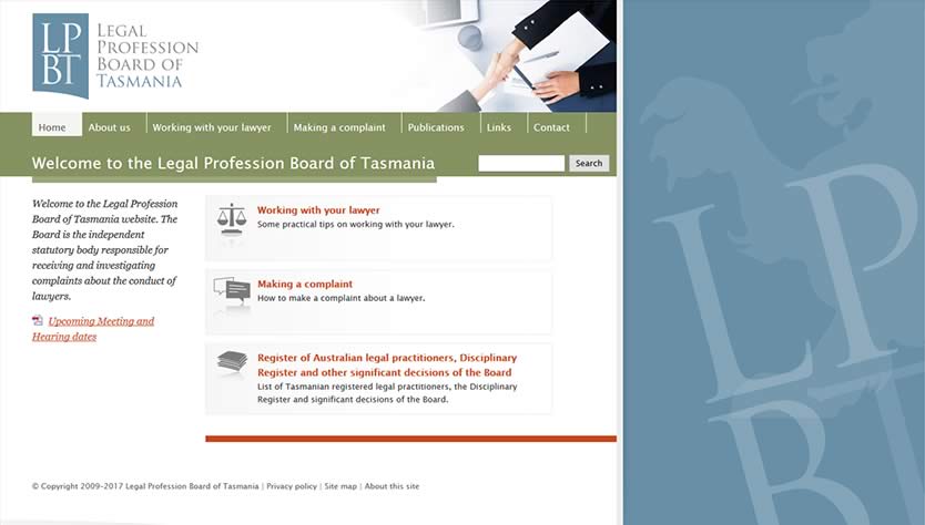 Legal Profession Board of Tasmania website