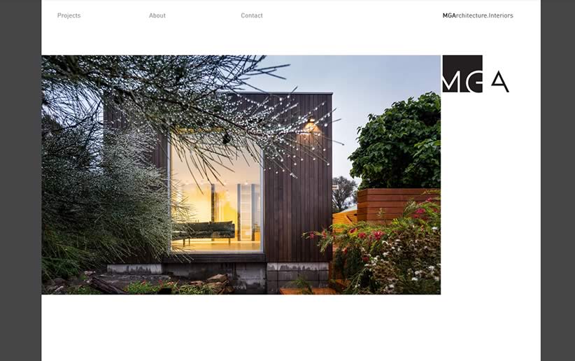 Website for desktop and tablet for MGArchitecture.Interiors