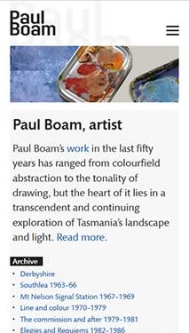 Paul Boam, Artist mobile phone view