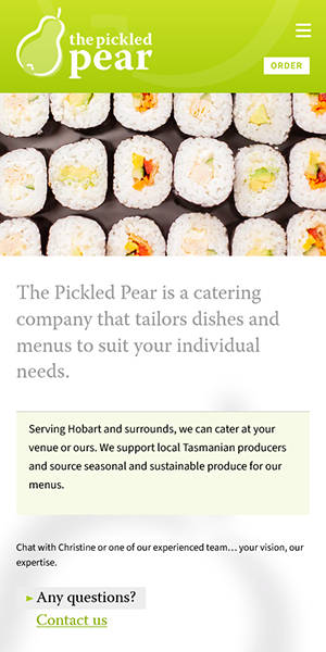 The Pickled Pear mobile website