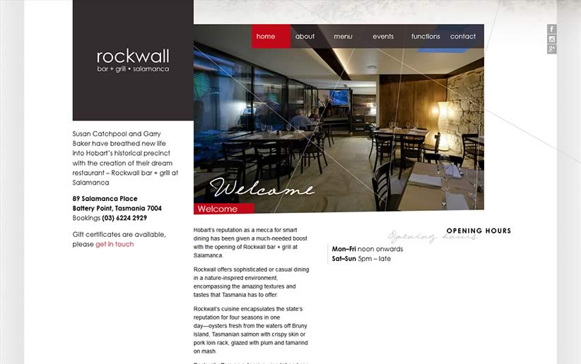 Website for Rockwall Bar + Grill