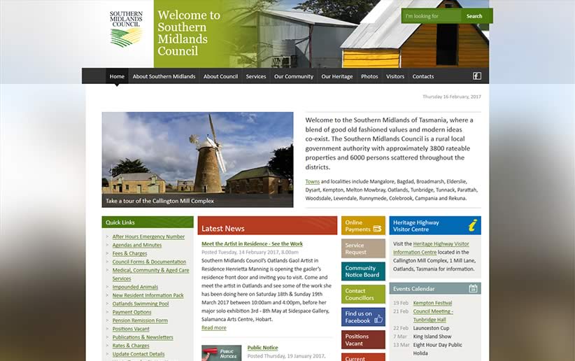 Southern Midlands Council website