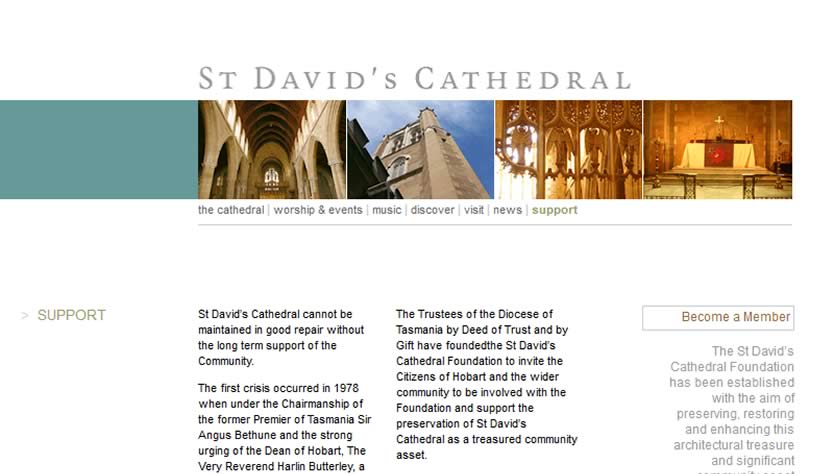 St. David’s Cathedral Hobart website build