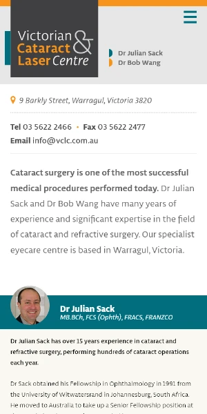 Victorian Cataract & Laser Centre phone view